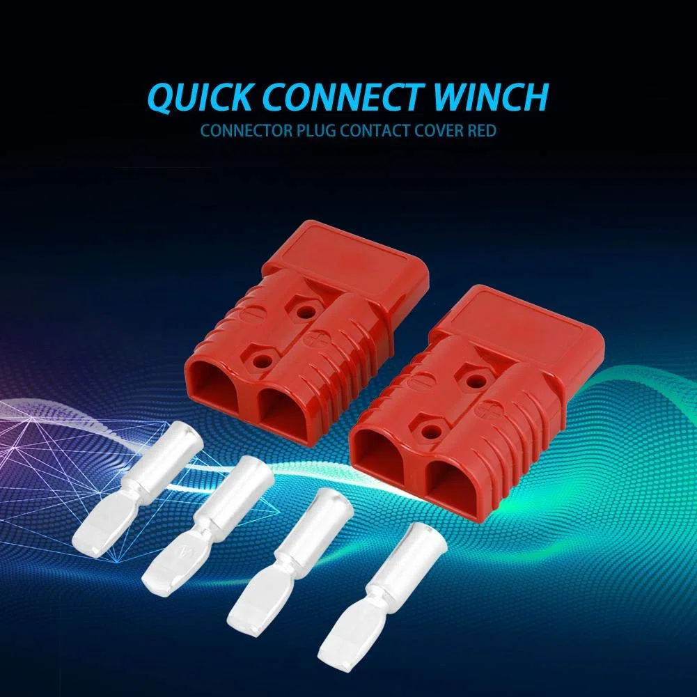 Connettore ad alta corrente, 2 pezzi 175A 600V Batteria rossa Spina a connessione rapida Spina connettore verricello con 4 accessori