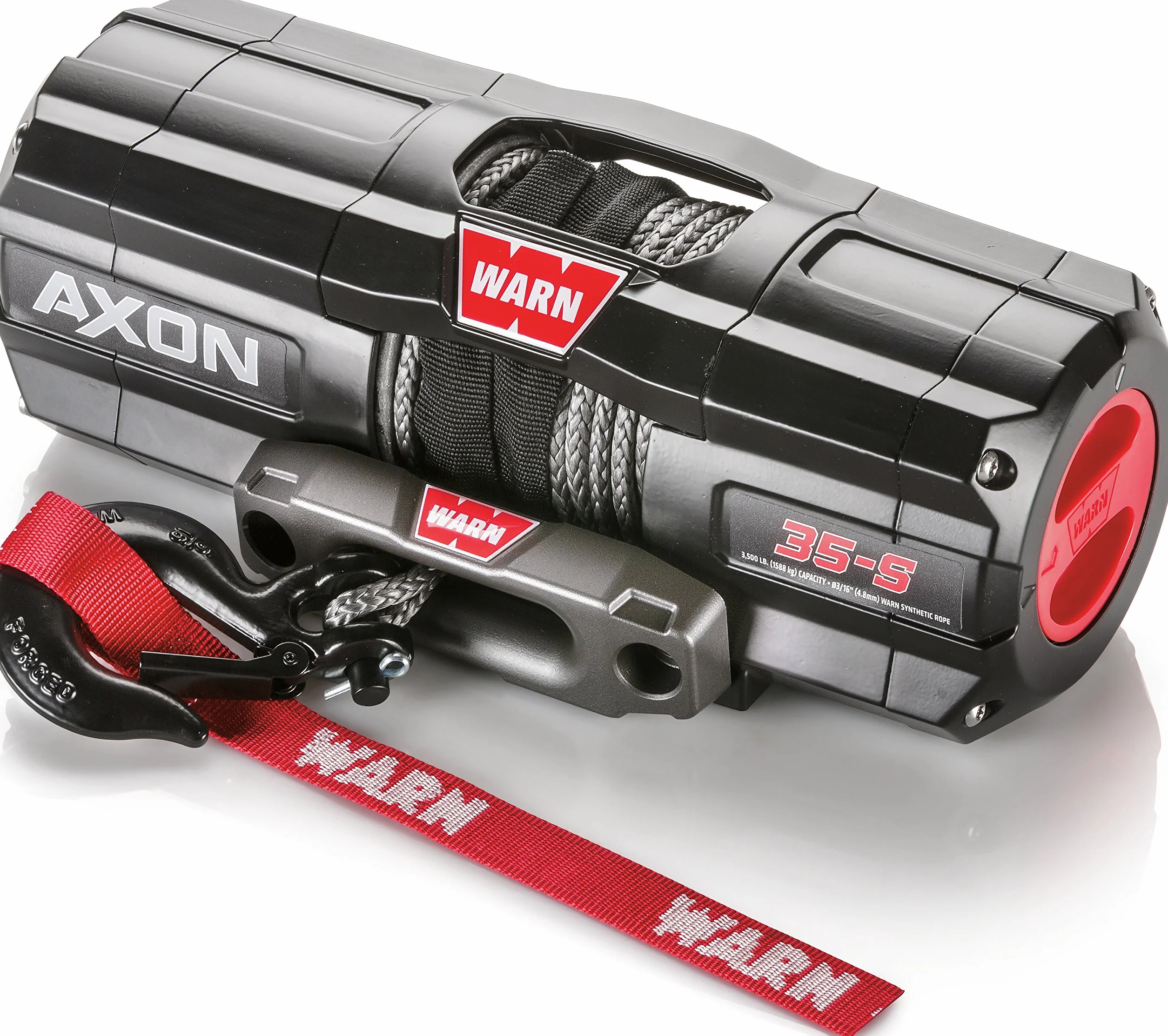 WARN, 101130 AXON 35-S Powersports argano con Cavo Sintetico Spydura: Diametro 0,5 cm x 15,24 m di Lunghezza, capacità di trazione 1,75 tonnellate