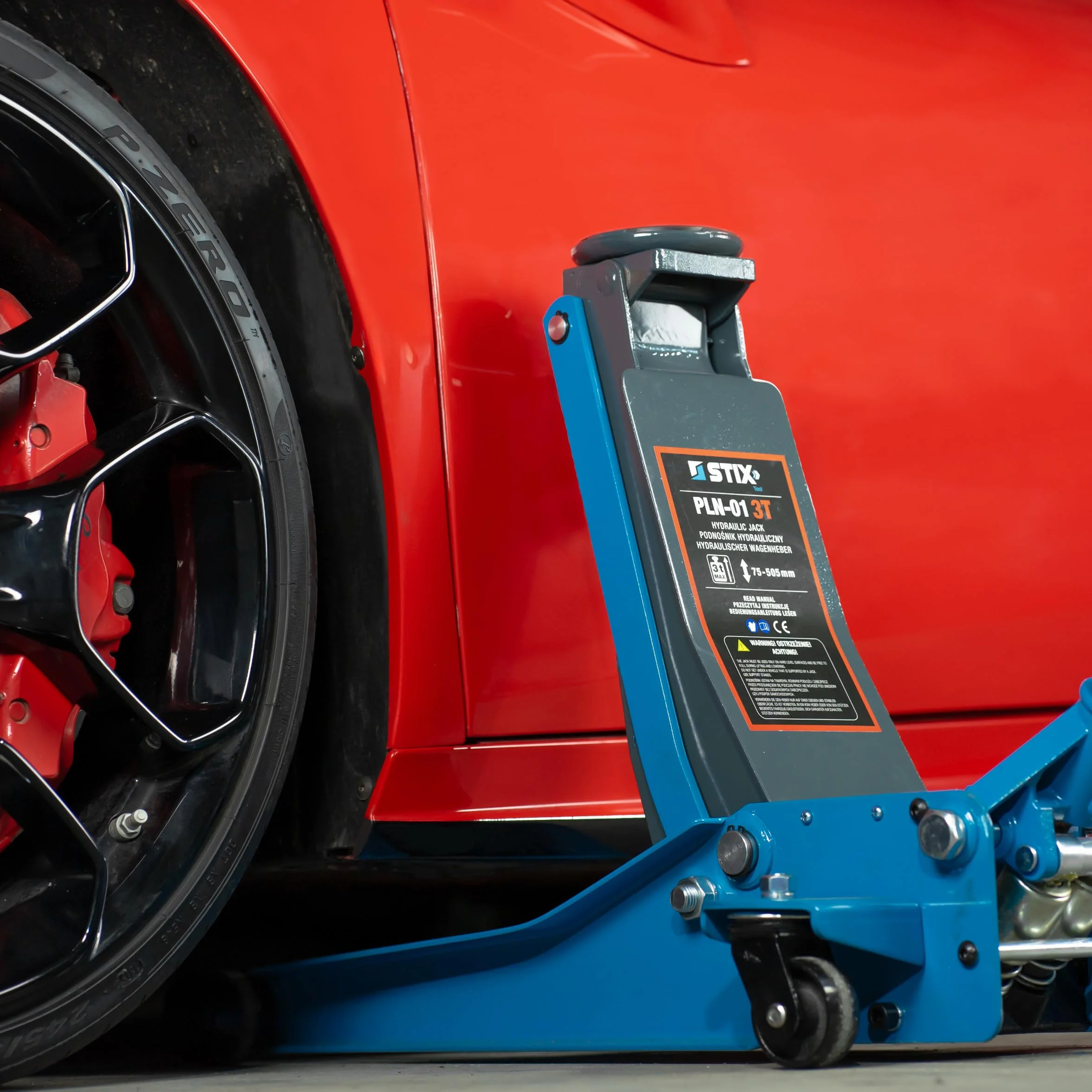 Cric Idraulico per Auto PLN-01 3T 75mm 505mm Doppia Pompa Officine Garage