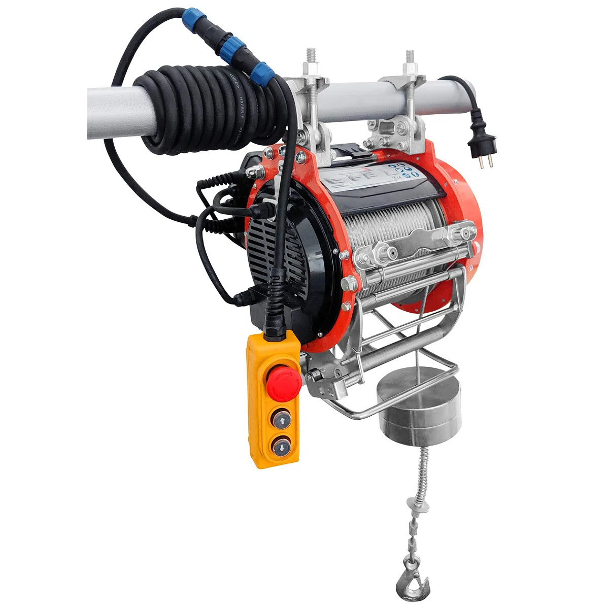 CROSSFER - Verricello elettrico HXS-800YT, portata 800 kg, corda in acciaio extra lunga 32 metri, telecomando con cavo di comando da 5 m, freno automatico e spegnimento finale
