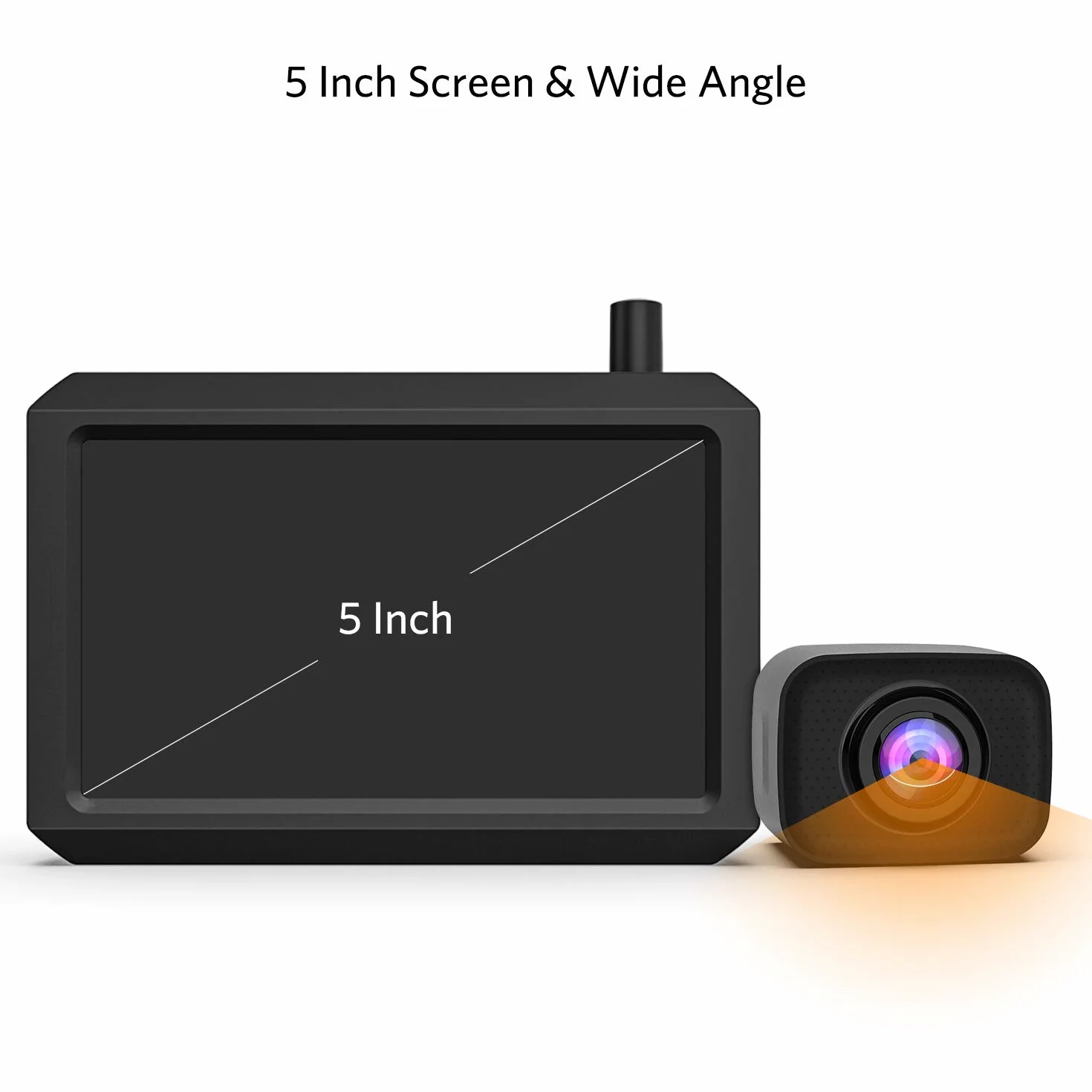 K7PRO Kit Telecamera Retromarcia Wireless Digitale supporta 2 telecamere, Telecamera Posteriore Segnale Stabile, Monitor HD da 5 pollici, Telecamera Auto Impermeabile IP68, Visione Notturna