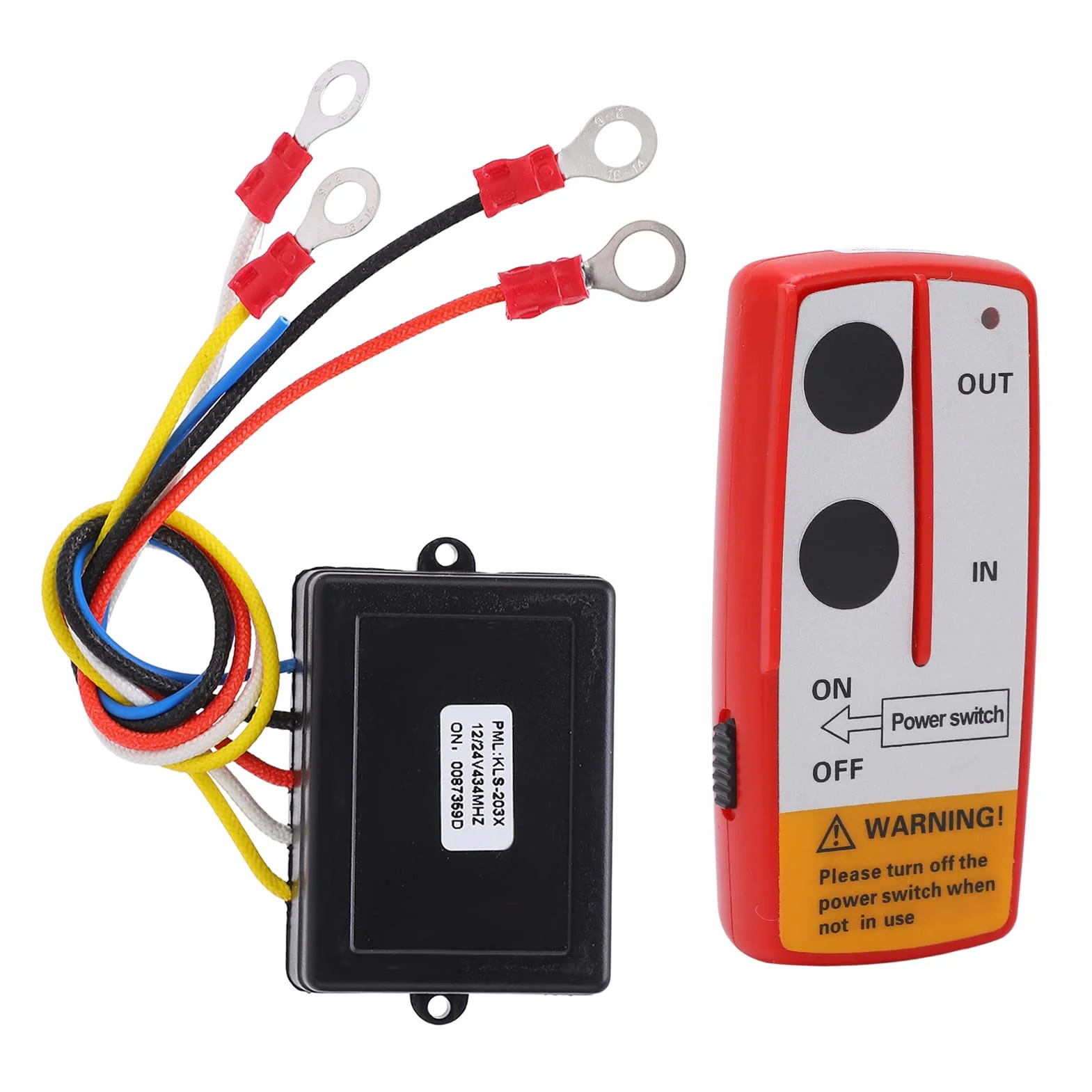 Interruttore Portatile,12v 24v 75 Piedi Distanza Di Controllo Heavy Duty Funzionamento Semplice Verricello Kit Telecomando Wireless Portatile Con Ricevitore Per Camion Jeep Atv Suv Rosso