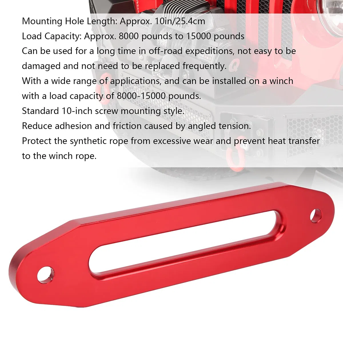 Verricello Passacavo,Passacavo per Verricello Blocco Fune per Porta,Verricello per Fuoristrada,10in Universale Fune di Traino Accessori Automobilistici