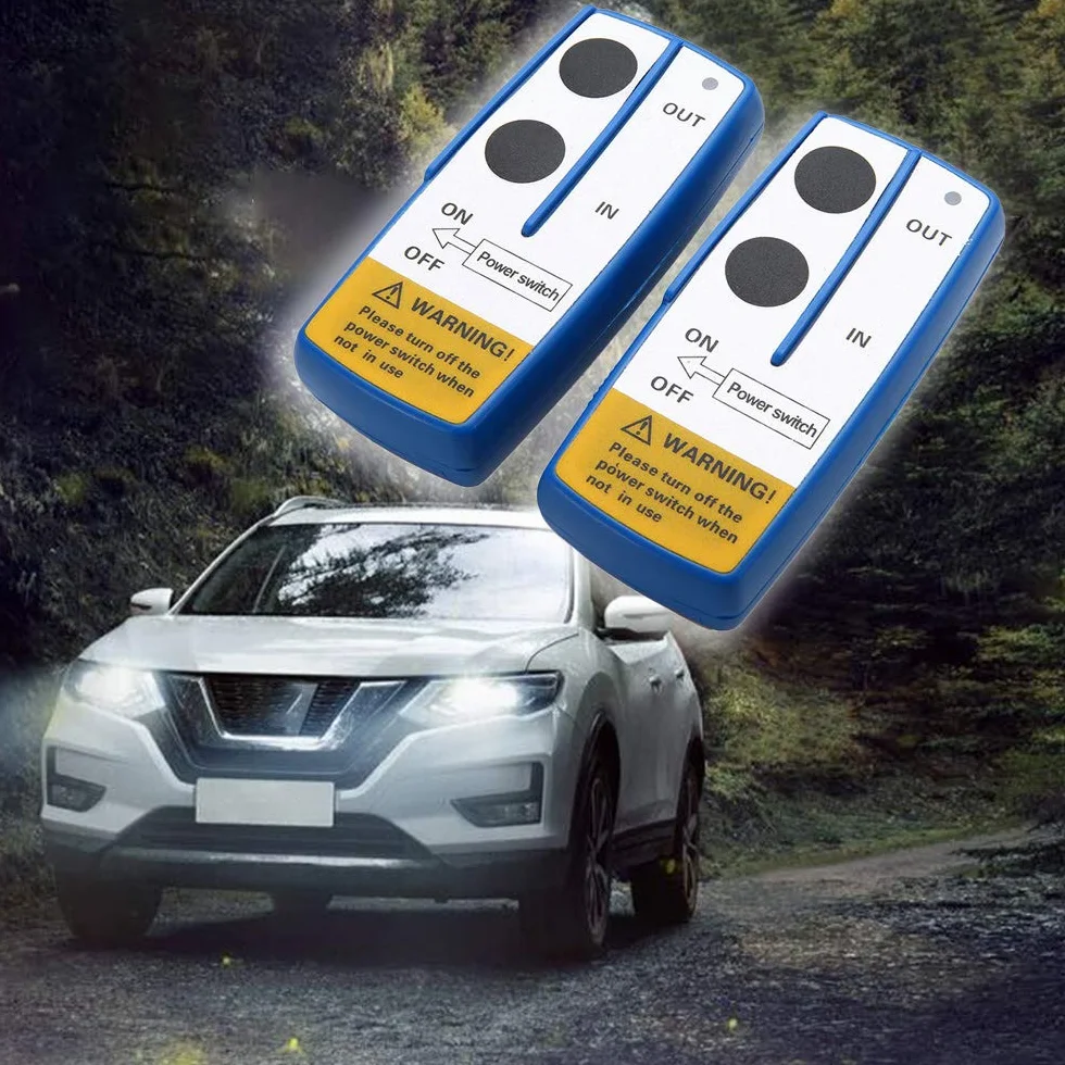 Shkalacar 12 V Telecomando per argano senza fili,2 pezzi Kit telecomando per verricello per console senza fili fino a 50 ft per Jeep ATV SUV, avec batterie