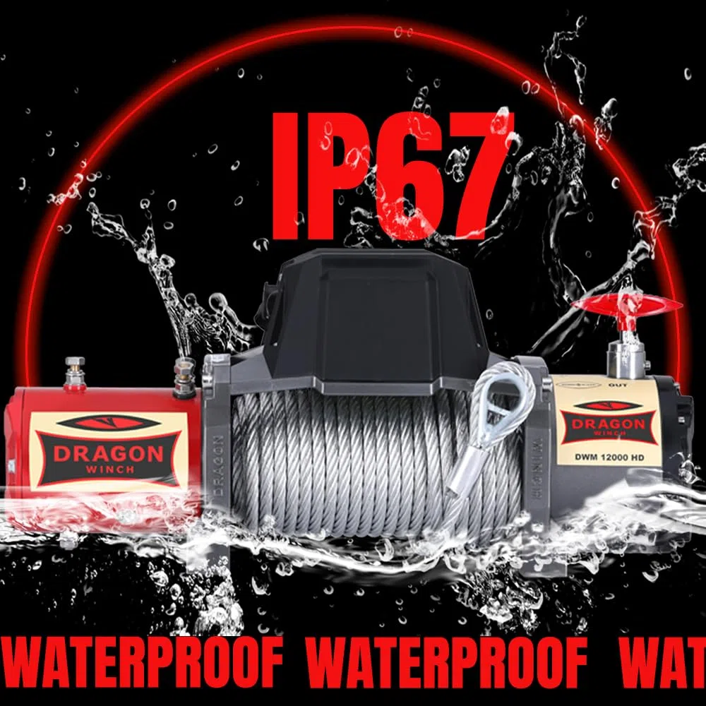 DRAGON WINCH - Verricello Elettrico 24V Maverick 12000 lbs / 5443 kg Cavo in Acciaio 20m Verricello per Auto e Carro Attrezzi incluso telecomando senza fili + argano accessori | Impermeabile IP67