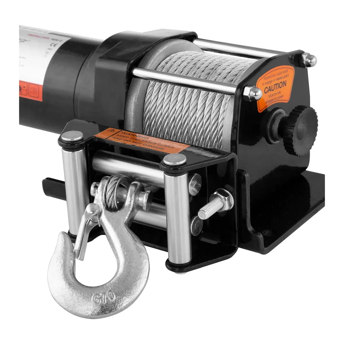 MSW Verricello Elettrico Fuoristrada Offroad PROPULLATOR 3500-B (Forza di trazione: 1.590 kg / 3.500 lbs, Motore a magnete permanente, 12 m Lunghezza del cavo, Tamburo: Ø 32 mm, Puleggia incl.)