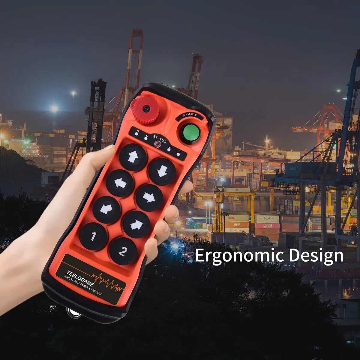Telecomando Q800 8 pulsanti singola velocità IP65 impermeabile 12-24v senza fili gru industriale (12-24V CC)