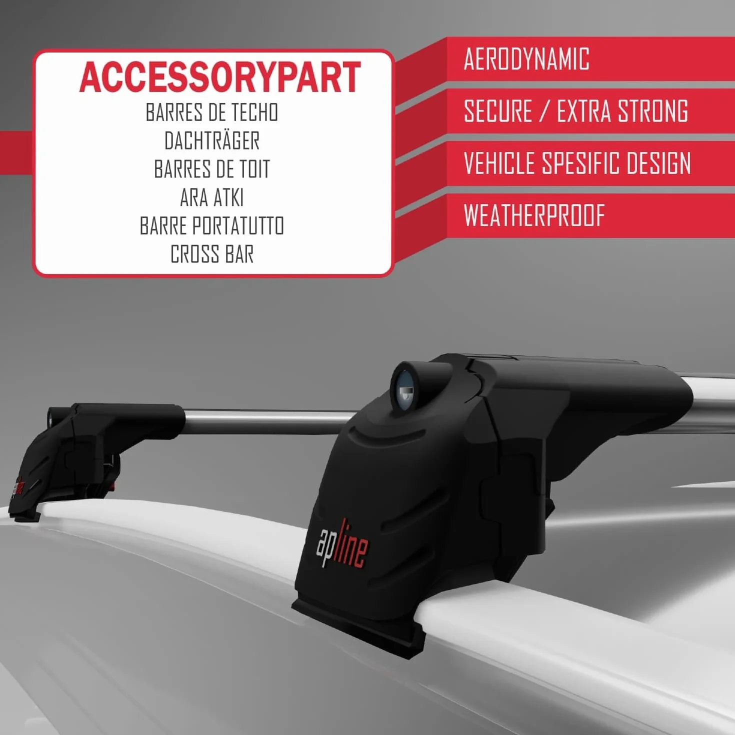 Compatibile con Jeep Compass (MP552) 2017-2025 Modello ACE-2 Barre Tetto Portapacchi Auto Barre Portatutto Grigio Alluminio 2 Barre