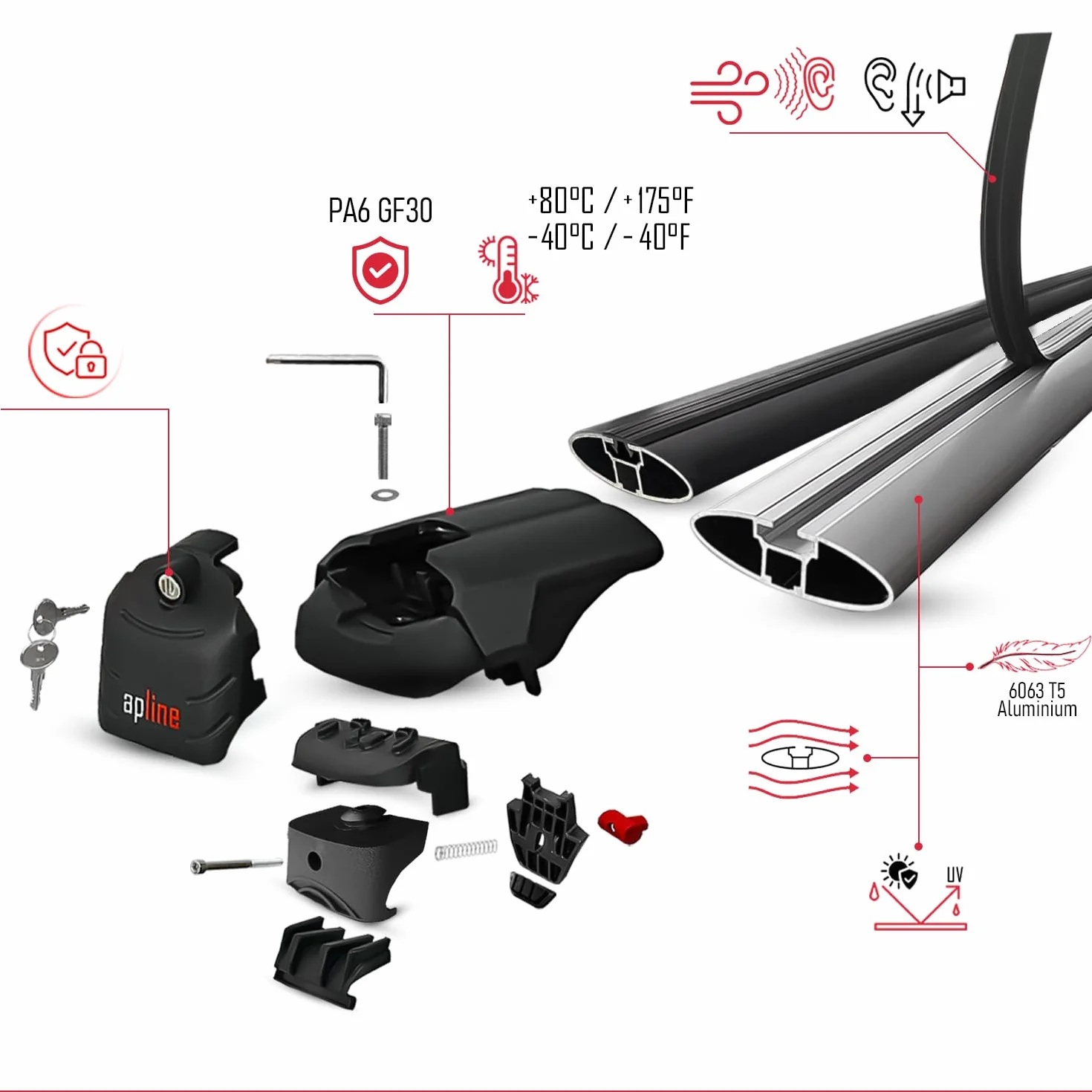 Compatibile con MG HS (AS33) 2025-2026 Modello ACE-2 Barre Tetto Portapacchi Auto Barre Portatutto Grigio Alluminio 2 Barre