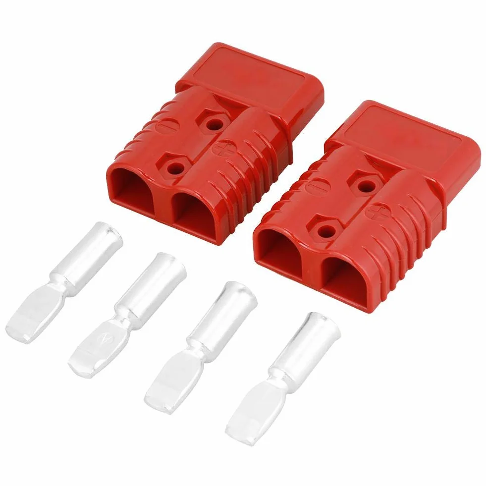 Connettore ad alta corrente, 2 pezzi 175A 600V Batteria rossa Spina a connessione rapida Spina connettore verricello con 4 accessori