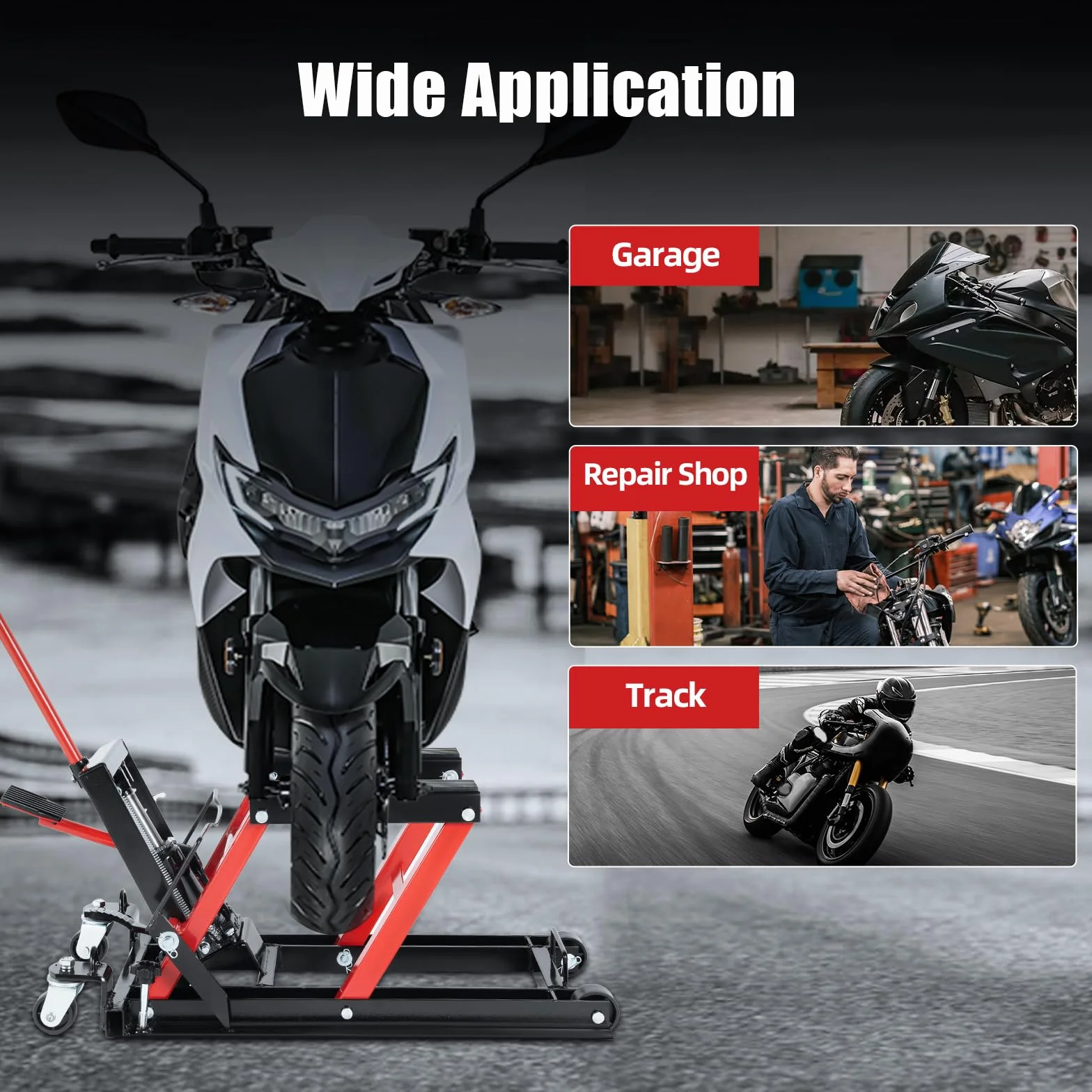 Sollevatore Idraulico per Moto 680 kg Pieghevole