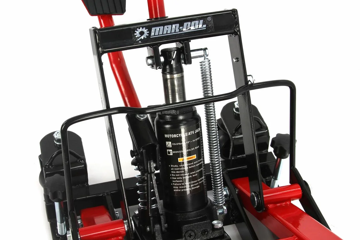 Sollevatore Idraulico 680 kg Ruote Sollevamento 12-38 cm per Moto Quad Veicoli Fuoristrada