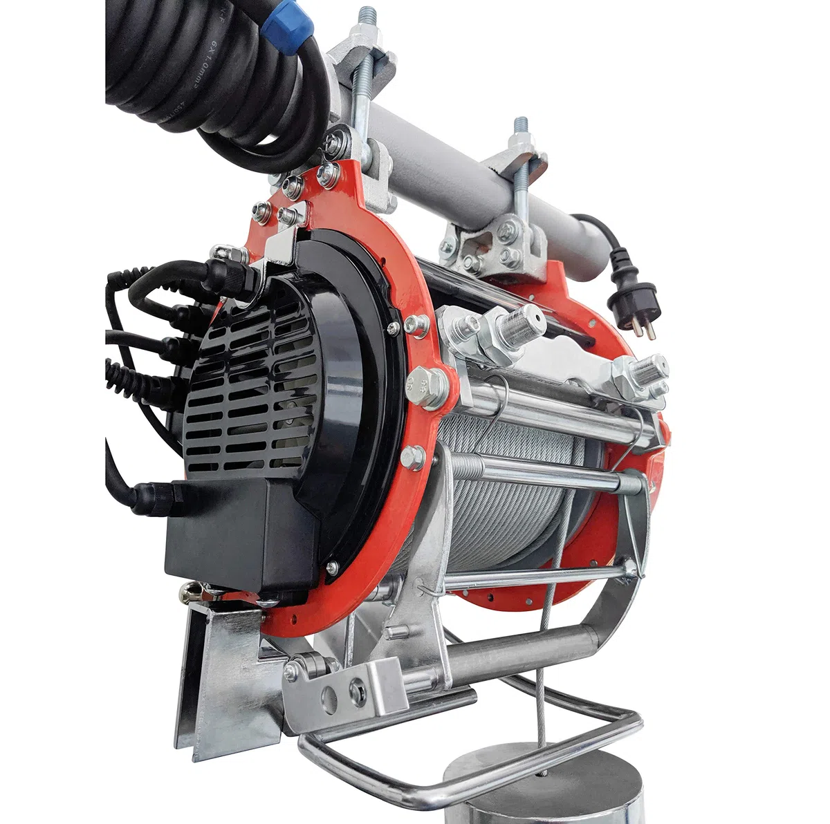 CROSSFER - Verricello elettrico HXS-800YT, portata 800 kg, corda in acciaio extra lunga 32 metri, telecomando con cavo di comando da 5 m, freno automatico e spegnimento finale