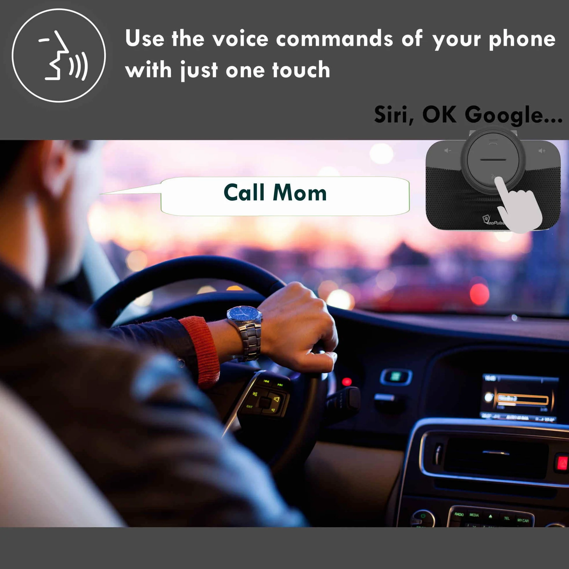 B-PRO 2 Kit Vivavoce per Auto Bluetooth con Accensione e Connessione Automatica per telefonare in Sicurezza e legalità al Volante